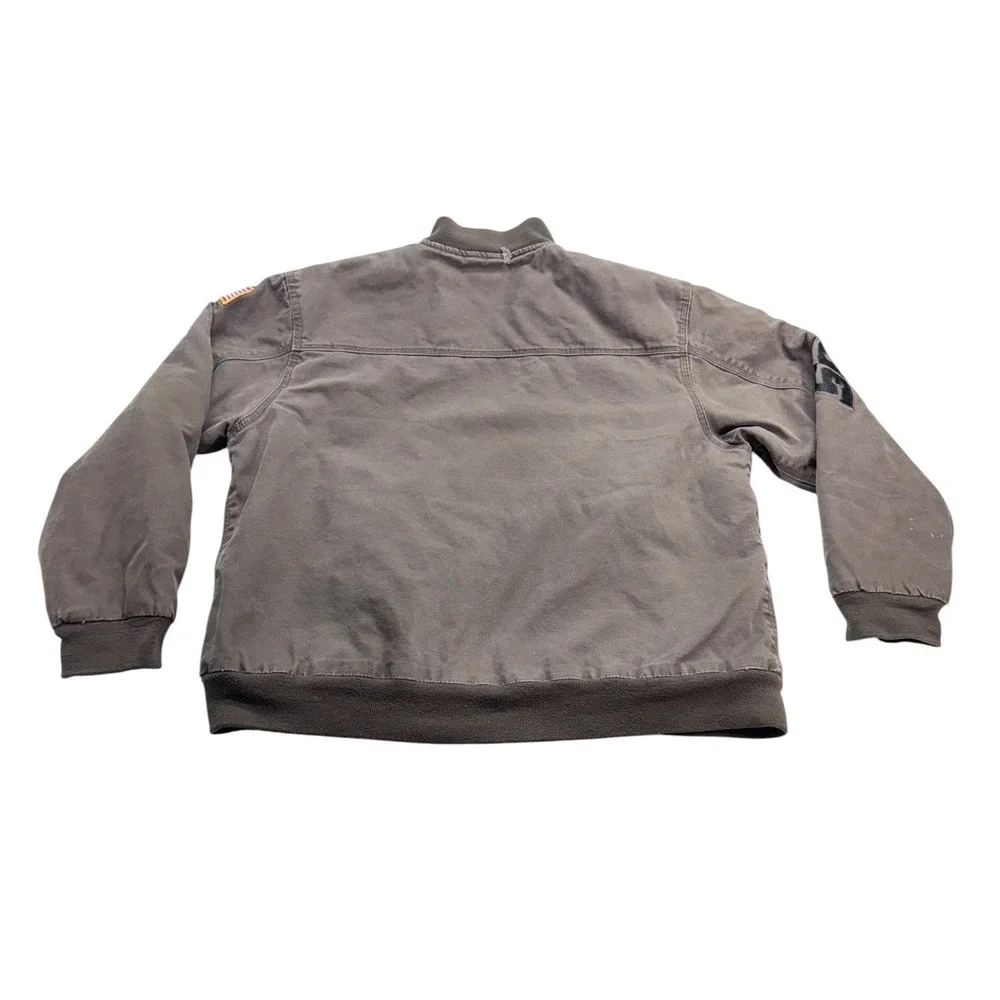 Snap-on Canvas Quilted Bomber Work‎ Jacket Mens Large Brown